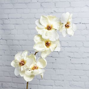 Декоративная ветка Магнолия Кремовая 98 см жемчужная (Kaemingk, Нидерланды). Артикул: 628593