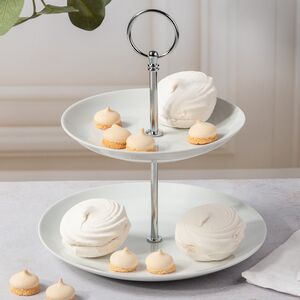 Этажерка для фруктов Гримальди двухъярусная 25 см, фарфор