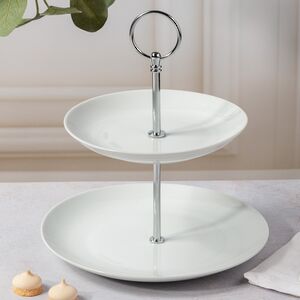 Этажерка для фруктов Гримальди двухъярусная 25 см, фарфор Koopman фото 3