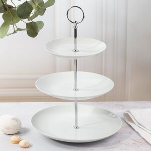 Этажерка для фруктов Гримальди трехъярусная 36 см, фарфор Koopman фото 3