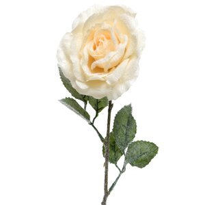 Искусственная Роза в инее 45 см кремовая Kaemingk фото 2
