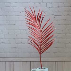 Декоративная ветка Сверкающий Папоротник 70 см красный (Kaemingk, Нидерланды). Артикул: 629141