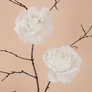 Роза Искристая 14 см белая, клипса Kaemingk фото 3