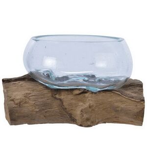 Плоская ваза Тьерри 22 см на деревянной подставке, стекло Kaemingk фото 2