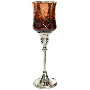 Подсвечник бокал Рауль 22 см шоколадный (Kaemingk, Нидерланды). Артикул: 640126-2