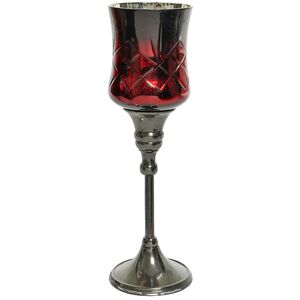 Подсвечник бокал Рауль 22 см красный (Kaemingk, Нидерланды). Артикул: 640126-1