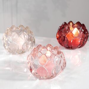 Стеклянный подсвечник для чайной свечи Артишок 8*6 см, красный Goodwill фото 3