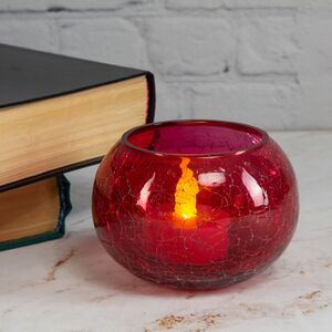 Подсвечник круглый винтажный, 8*6 см, красный (Kaemingk, Нидерланды). Артикул: 640813