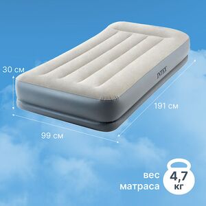 Надувной матрас с насосом Pillow Rest 99*191*30 см INTEX фото 2