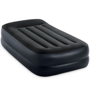 Надувная кровать с насосом Pillow Rest 99*191*42 см темно-синяя с синим (INTEX, Китай). Артикул: 64122