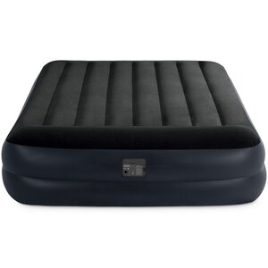 Надувная кровать с насосом Pillow Rest 152*203*42 см темно-синяя с синим INTEX фото 3