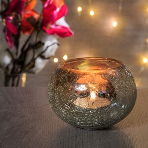 Подсвечник круглый винтажный, 8*6 см, серебро (Kaemingk, Нидерланды). Артикул: 643600