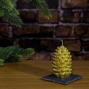 Свеча Шишка золотая 10.5 см (Омский Свечной, Россия). Артикул: 1502-свеча