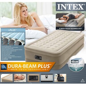 Надувная кровать с насосом Ultra Plush 99*191*46 см INTEX фото 9