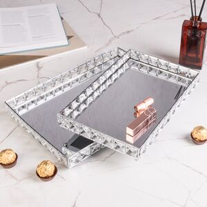 Набор зеркальных подносов Даймонд 29-35 см, 2 шт