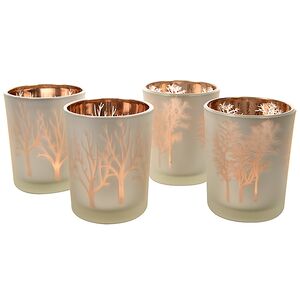 Подсвечник Стакан Волшебный лес 6*7 см, 2 шт, белый (Kaemingk, Нидерланды). Артикул: 645766
