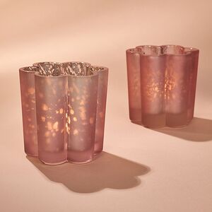 Стеклянный подсвечник для маленькой свечи Нежная Фиалка 6 см розовый Kaemingk фото 4