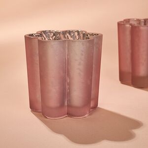 Стеклянный подсвечник для маленькой свечи Нежная Фиалка 6 см розовый Kaemingk фото 3