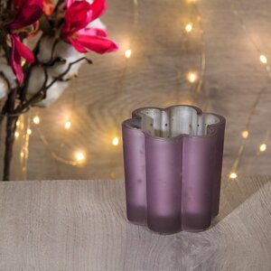 Стеклянный подсвечник для маленькой свечи Нежная Фиалка 6 см светло-лиловый Kaemingk фото 3