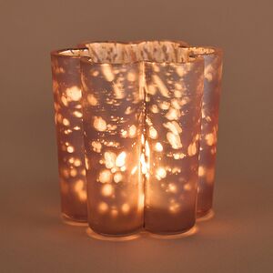 Стеклянный подсвечник для маленькой свечи Нежная Фиалка 6 см розовый Kaemingk фото 2