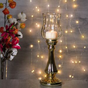 Подсвечник бокал Элинор на золотой ножке 33 см (Kaemingk, Нидерланды). Артикул: 646981