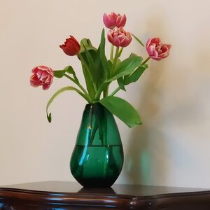 Стеклянная ваза Санджинето 23 см малахитовая Kaemingk фото 5