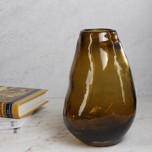 Стеклянная ваза Санджинето 23 см янтарная Kaemingk фото 3