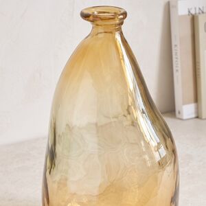 Стеклянная ваза-бутылка Олеа 36 см горчичная Kaemingk (Кейминг) фото 2