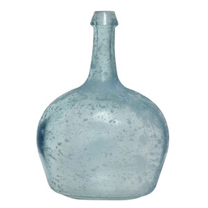 Декоративная бутылка Корфу 26 см голубая, стекло (Kaemingk, Нидерланды). Артикул: 649060-2
