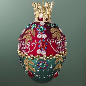 Елочная игрушка Яйцо - Королевский Сад 13 см, стекло
