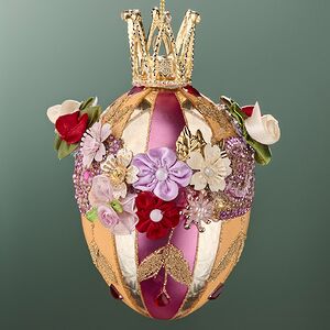 Елочная игрушка Яйцо - Сад Принцессы 13 см, стекло