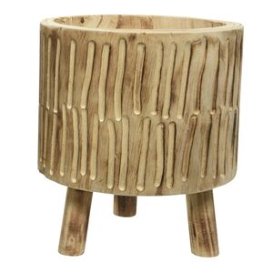 Деревянное кашпо на ножках Павловния Элмонд 22 см Kaemingk (Кейминг) фото 4