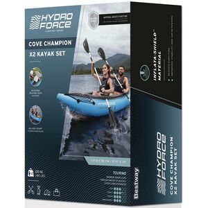 Надувная байдарка Champion-X2 (Чемпион -Икс2) двухместная 331*88 см + насос и весла Bestway (Бествей) фото 19