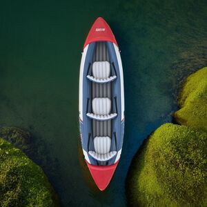 Надувная байдарка Rapid-X3 трехместная 381*100 см + насос и весла, серая Bestway (Бествей) фото 6