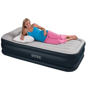 Надувная кровать Deluxe Pillow Rest, Twin, со встроенным насосом, 99х191х43 см INTEX фото 2