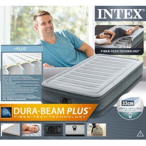 Надувная кровать с насосом Comfort-Plush 99*191*33 см INTEX фото 7