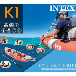 Надувная байдарка Excursion Pro K1 одноместная 305*91*46 см + насос и весло INTEX фото 12