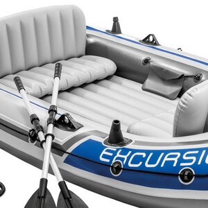 Надувная лодка Excursion-4-Set четырехместная 315*165*43 см + насос и весла, уцененная INTEX фото 5