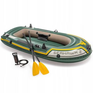 Надувная лодка SeaHawk 200-Set двухместная 236*114*41 см + насос и весла