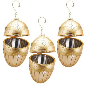 Набор елочных игрушек-шкатулок Яйцо Лабриола 13 см, 6 шт, стекло (EDG, Италия). Артикул: 684144-01-набор