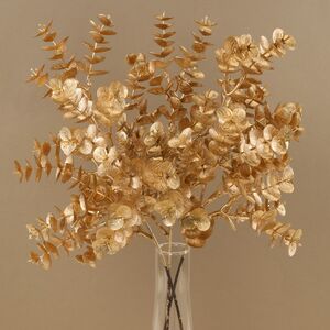 Искусственная ветка Эвкалипт Aragon 48 см золотая EDG фото 3