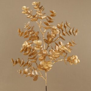 Искусственная ветка Эвкалипт Aragon 48 см золотая (EDG, Италия). Артикул: 685253-01