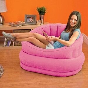 Надувное кресло 91*102*65 см розовое INTEX фото 1