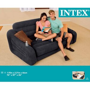 Надувной диван кровать 193*221*66 см черный INTEX фото 10