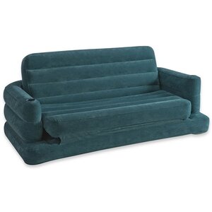 Надувной диван-трансформер 193*221*66 см сине-зеленый INTEX фото 1