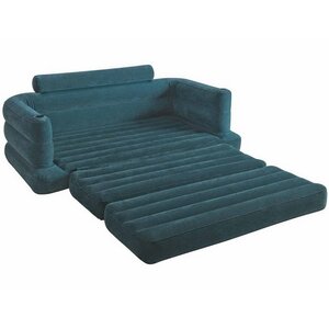 Надувной диван-трансформер 193*221*66 см сине-зеленый INTEX фото 2