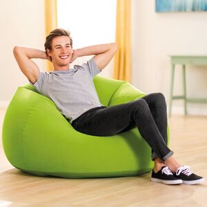 Надувное кресло Beanless Bag Chair 107*104*69 см салатовое INTEX фото 1