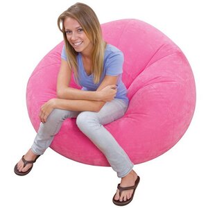 Надувное кресло Beanless Bag Chair 107*104*69 см розовое INTEX фото 2