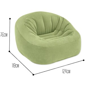 Надувное кресло Beanless Bag Chair 124*119*76 см зеленое INTEX фото 3