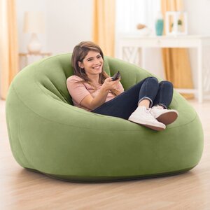 Надувное кресло Beanless Bag Chair 124*119*76 см зеленое INTEX фото 1
